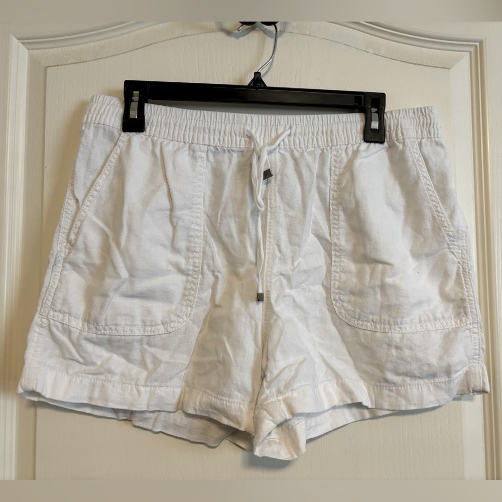 Linen Drawstring Elastic Waist Shorts